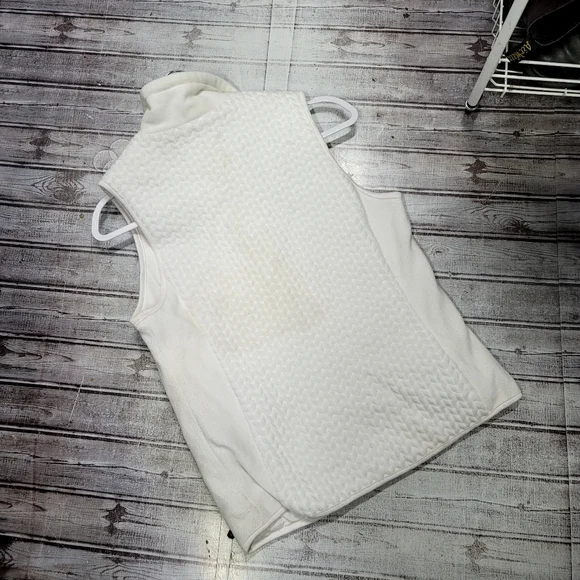𝅺TANGERINE white fleece vest - Picture 3 of 5